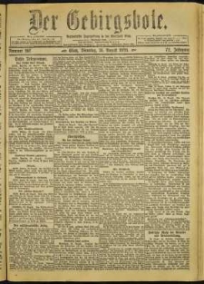 Der Gebirgsbote, 1920, nr 197 [31.08]