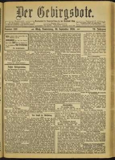 Der Gebirgsbote, 1920, nr 223 [30.09]