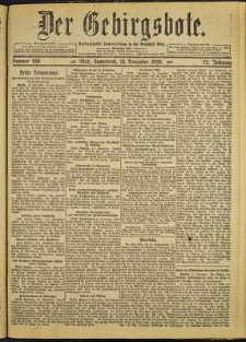 Der Gebirgsbote, 1920, nr 260 [13.11]