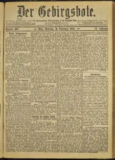 Der Gebirgsbote, 1920, nr 262 [16.11]