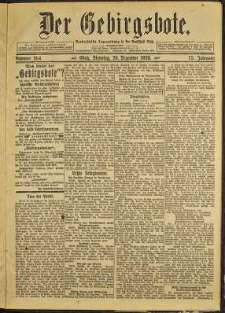 Der Gebirgsbote, 1920, nr 294 [28.12]