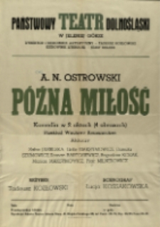 Późna miłość - afisz [Dokument życia społecznego]