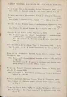Wybór recenzji za okres 1.XII.1965-30.IV.1966