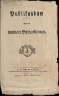 Publikandum wegen der immediaten Beschwerdeführungen. De dato Berlin, den 21. May 1799