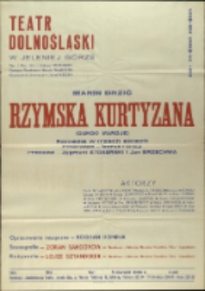 Rzymska kurtyzana - afisz premierowy [Dokument życia społecznego]