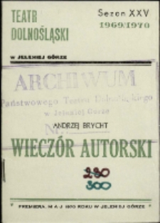 Wieczór autorski - program [Dokument życia społecznego]