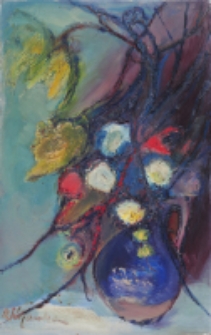 Kwiaty w wazonie [Dokument ikonograficzny]