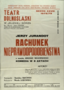 Rachunek nieprawdopodobieństwa - afisz premierowy [Dokument życia społecznego]