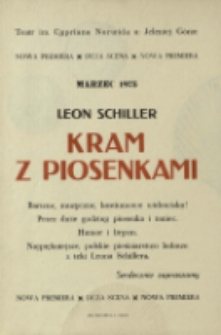 Kram z piosenkami - afisz [Dokument życia społecznego]