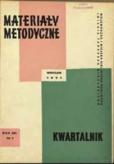 Materiały metodyczne : kwartalnik, R. XVI, 1971, nr 1