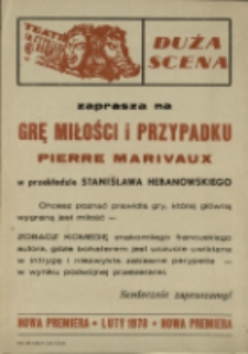 Gra miłości i przypadku - afisz [Dokument życia społecznego]