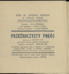 Przeźroczysty pok&oacute;j - program [Dokument życia społecznego]