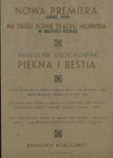 Piękna i bestia - afisz [Dokument życia społecznego]