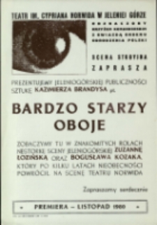 Bardzo starzy oboje - afisz [Dokument życia społecznego]