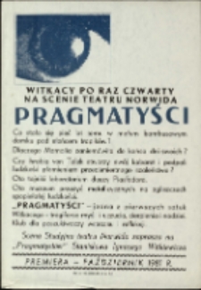 Pragmatyści - afisz [Dokument życia społecznego]