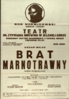 Brat marnotrawny - afisz premierowy [Dokument życia społecznego]