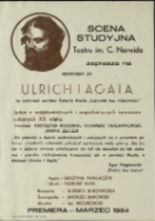 Ulrich i Agata - afisz [Dokument życia społecznego]