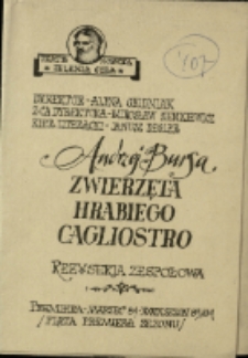 Zwierzęta hrabiego Cagliostro - program [Dokument życia społecznego]