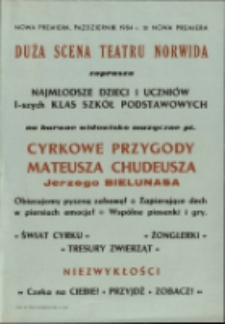 Cyrkowe przygody Mateusza Chudeusza [Dokument życia społecznego]