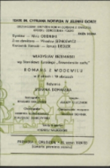 Romans z wodewilu - program [Dokument życia społecznego]