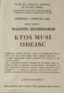 Ktoś musi odejść [Dokument życia społecznego]