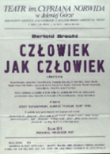 Człowiek jak człowiek - afisz premierowy [Dokument życia społecznego]