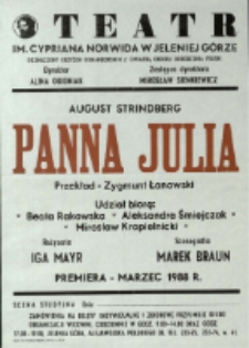 Panna Julia - afisz premierowy [Dokument życia społecznego]