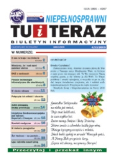 Niepełnosprawni Tu i Teraz : jeleniogórski biuletyn informacyjny niepełnosprawnych, 2009, nr 4 (33)