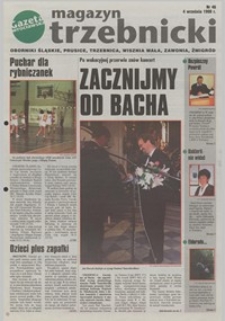 Magazyn Trzebnicki : Oborniki Śląskie, Prusice, Trzebnica, Wisznia Mała, Zawonia, Żmigród : dodatek do "Gazety Wrocławskiej", 1998, nr 46 [4.09]