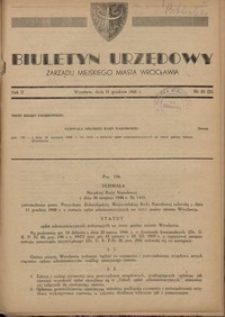 Biuletyn Urzędowy Zarządu Miejskiego Miasta Wrocławia, R. 2, 1948, nr 23 (31) [15 grudnia]