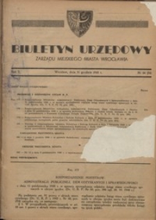 Biuletyn Urzędowy Zarządu Miejskiego Miasta Wrocławia, R. 2, 1948, nr 24 (32) [31 grudnia]