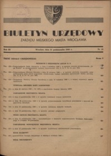 Biuletyn Urzędowy Zarządu Miejskiego Miasta Wrocławia, R. 3, 1949, nr 10 [31 października]