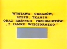 Wystawa obrazów, rzeźb, tkanin oraz różnych przedmiotów „z zamku wieczornego” [Film]