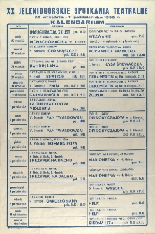 XX Jeleniog&oacute;rskie Spotkania Teatralne - afisz [Dokument życia społecznego]