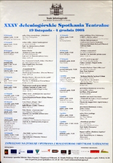 XXXV Jeleniogórskie Spotkania Teatralne - afisz [Dokument życia społecznego]