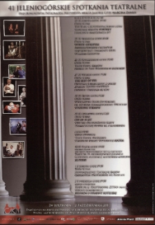 41 Jeleniogórskie Spotkania Teatralne - plakat [Dokument życia społecznego]