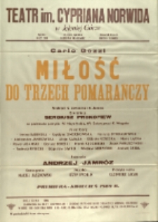 Miłość do trzech pomarańczy - afisz premierowy [Dokument życia społecznego]