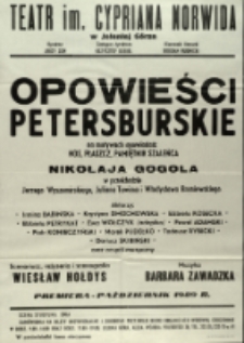 Opowieści petersburskie - afisz premierowy [Dokument życia społecznego]