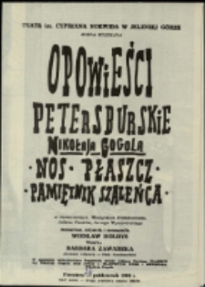 Opowieści petersburskie - program [Dokument życia społecznego]