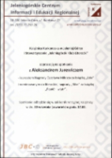 Spotkanie z Aleksandrem Jurewiczem - afisz [Dokument życia społecznego]