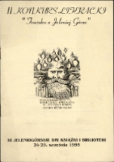 II Konkurs Literacki "Fraszka o Jeleniej Górze" : III Jeleniogórskie Dni Książki i Bibliotek - afisz [Dokument życia społecznego]