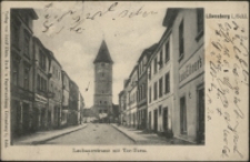 Löwenberg i./Schl. Laubanerstrasse mit Tor-Turm. [Dokument ikonograficzny]