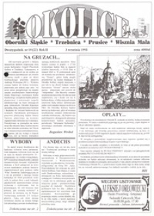Okolice: Oborniki Śląskie, Trzebnica, Prusice, Wisznia Mała, 1993, nr 10 (22) [3.09]
