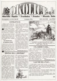 Okolice : Oborniki Śląskie, Trzebnica, Prusice, Wisznia Mała, 1994, nr 8 (33) [6.08]