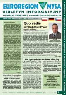 Euroregion Nysa : biuletyn informacyjny Stowarzyszenia Gmin Polskich Euroregionu Nysa, 2009, nr 2 (54)