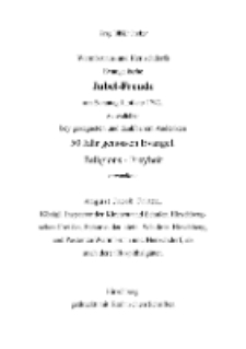 Warmbrunns und Herischdorfs Evangelische Jubel-Freude am Sonntag Jubilate 1792. zu welcher bey gesegneten und dankbarem Andenken 50 Jahr genossen Evangel. Religions - Freyheit erwecket: August Jacob Fritze, Königl. Jnspector der Kirchen und Schulen Hirschbergschen Creißes, Ephorus der latein. Schule in Hirschberg,und Pastor zu Warmbrunn und Herischdorf, als auch derer Hospithalgüter. [Dokument elektroniczny]