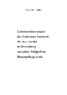 Lebenserinnerungen des Geheimen Justizrat Dr. h.c. Seydel in Hirschberg aus seiner Tätigkeit im Riesengebirgsverein [Dokument elektroniczny]