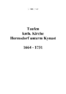 Taufen kath. Kirche Hermsdorf unterm Kynast 1664 - 1731 [Dokument elektroniczny]