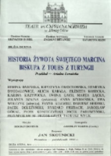 Historia żywota świętego Marcina, biskupa z Tours w Turyngii - afisz premierowy [Dokument życia społecznego]