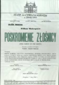 Poskromienie złośnicy - afisz premierowy [Dokument życia społecznego]